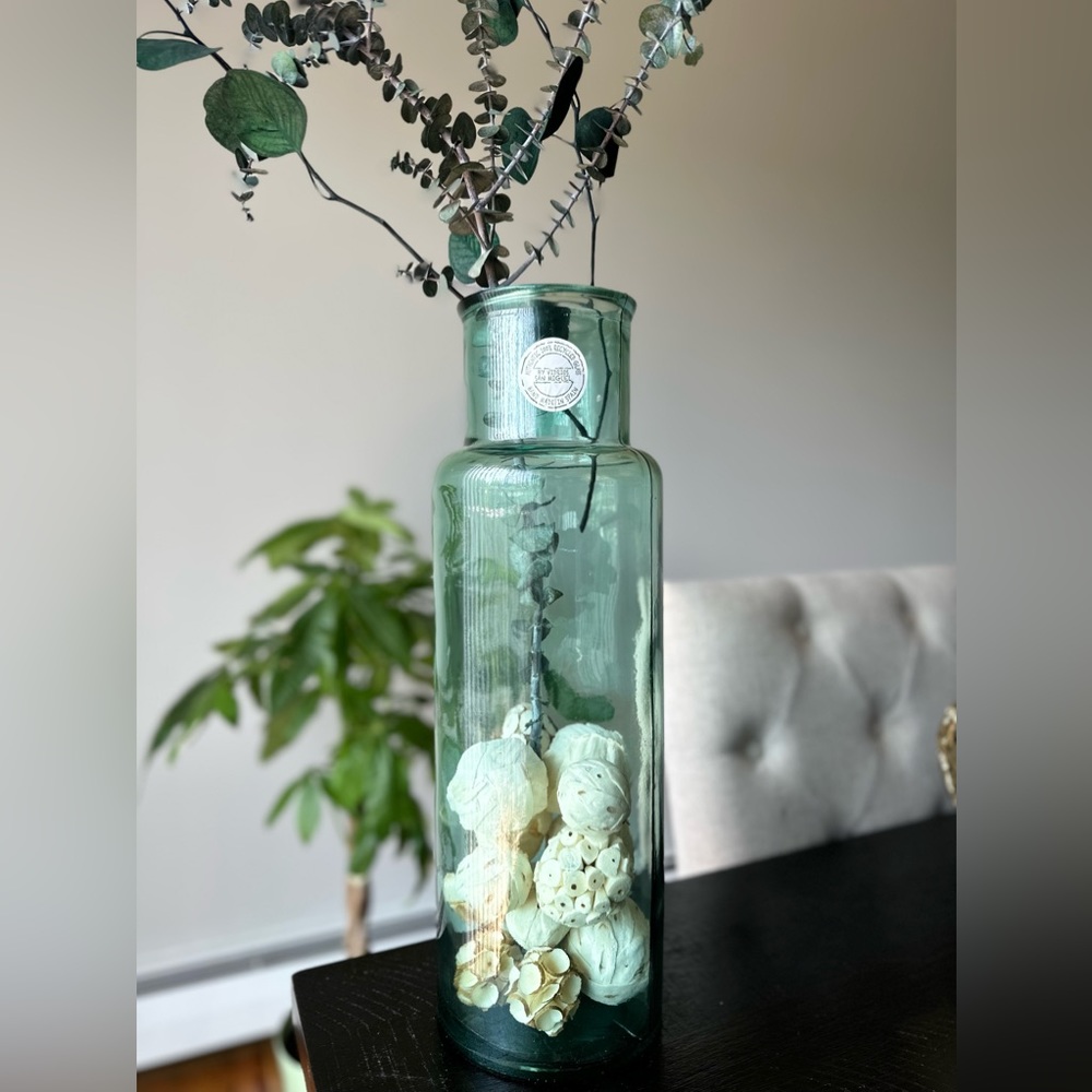 Handmade In Spain -Vidrios San Miguel Tall 22In Recycled glass vase  (Vase only)